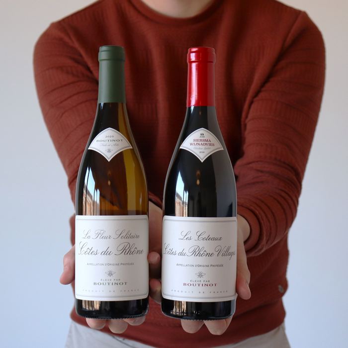 Boutinot La Fleur Solitaire Côtes du Rhône Blanc 2020 & Les Coteaux Côtes du Rhône Villages 2019